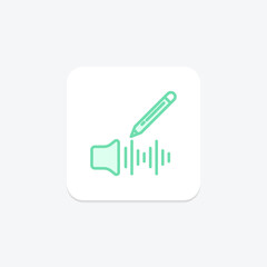 Audio Editing icon, editing, edit, cut, trim duotone line icon, editable vector icon, pixel perfect, illustrator ai file