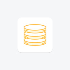 Database icon, data, storage, query, retrieve duotone line icon, editable vector icon, pixel perfect, illustrator ai file