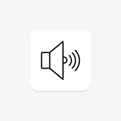 Volume icon, control, sound, level, adjust line icon, editable vector icon, pixel perfect, illustrator ai file