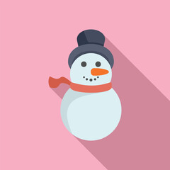 Emotion snowman icon flat vector. Holiday festive party. Funny pack