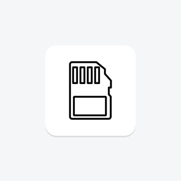 Memory Card icon, card, storage, data, digital line icon, editable vector icon, pixel perfect, illustrator ai file