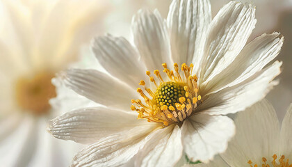 Beautiful tender close up of daisy flower.