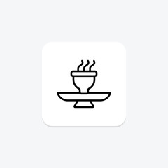 Incense Burner icon, burner, aroma, smoke, fragrance line icon, editable vector icon, pixel perfect, illustrator ai file