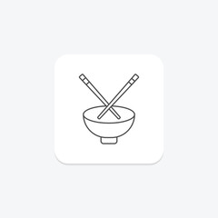 Chopsticks icon, eat, food, chinese, utensil thinline icon, editable vector icon, pixel perfect, illustrator ai file