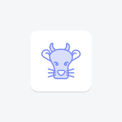 Chinese Zodiac icon, chinese, animal, sign, horoscope duotone line icon, editable vector icon, pixel perfect, illustrator ai file
