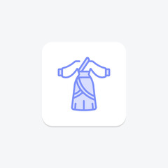 Traditional Costume icon, traditional, dress, clothing, culture duotone line icon, editable vector icon, pixel perfect, illustrator ai file