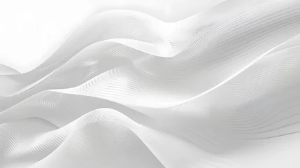 Wandcirkels plexiglas White wavy abstraction © Vivid Canvas