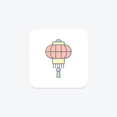 Chinese Lantern icon, light, festival, decoration, traditional lineal color icon, editable vector icon, pixel perfect, illustrator ai file