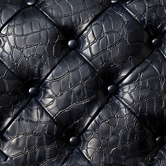Luxurious quilted black leather texture