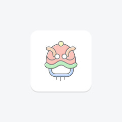 Lion Dance icon, dance, performance, chinese, tradition lineal color icon, editable vector icon, pixel perfect, illustrator ai file