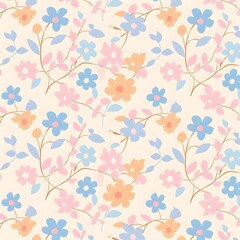 Pastel floral seamless background