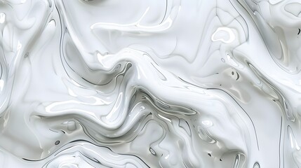 Liquid marble texture with shades of white, gray, and silver.