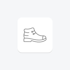 Hiking Boots icon, boots, boot, outdoor, trail thinline icon, editable vector icon, pixel perfect, illustrator ai file