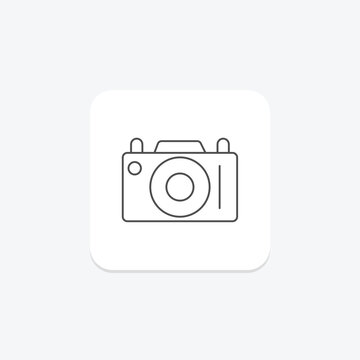 Camera icon, photography, photo, picture, lens thinline icon, editable vector icon, pixel perfect, illustrator ai file