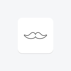 Mustache Icon icon, icon, retro, vintage, hipster color shadow thinline icon, editable vector icon, pixel perfect, illustrator ai file