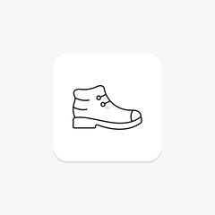 Hiking Boots icon, boots, boot, outdoor, trail color shadow thinline icon, editable vector icon, pixel perfect, illustrator ai file