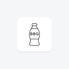 BBQ Sauce Bottle icon, sauce, bottle, condiment, grill color shadow thinline icon, editable vector icon, pixel perfect, illustrator ai file
