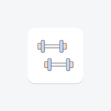 Fitness Dumbbell icon, dumbbell, exercise, gym, weight lineal color icon, editable vector icon, pixel perfect, illustrator ai file
