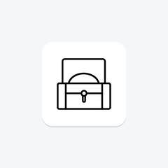 Jewelry Box icon, box, storage, accessory, treasure line icon, editable vector icon, pixel perfect, illustrator ai file