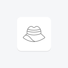 Moms Hat icon, hat, headwear, fashion, style thinline icon, editable vector icon, pixel perfect, illustrator ai file