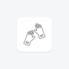 Gardening Gloves icon, gloves, garden, hand, protection thinline icon, editable vector icon, pixel perfect, illustrator ai file