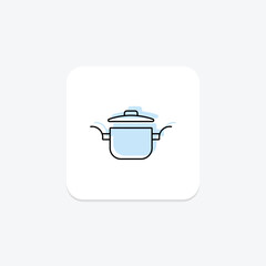 Moms Cooking Pot icon, cooking, pot, kitchen, food color shadow thinline icon, editable vector icon, pixel perfect, illustrator ai file