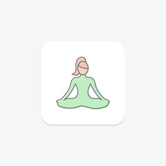 Motherhood Yoga Pose icon, yoga, pose, mom, exercise lineal color icon, editable vector icon, pixel perfect, illustrator ai file