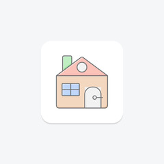 Home Icon icon, icon, house, symbol, residence lineal color icon, editable vector icon, pixel perfect, illustrator ai file