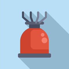 Ice fishing burner icon flat vector. Lake man. Polar activity fisher activity