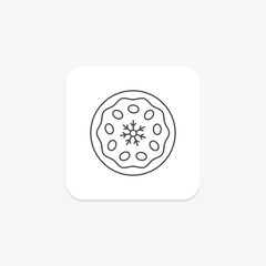 Pecan Pie icon, pie, thanksgiving, dessert, sweet thinline icon, editable vector icon, pixel perfect, illustrator ai file