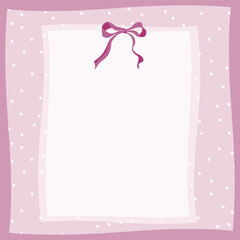 Sheet of paper with coquette fuchsia bow