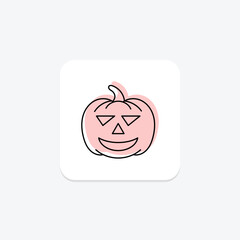 Thanksgiving Pumpkin Lantern icon, pumpkin, lantern, light, holiday color shadow thinline icon, editable vector icon, pixel perfect, illustrator ai file
