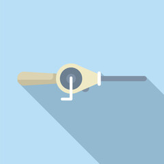 Ice fishing rod icon flat vector. Sport camping activity. Fisher event festival
