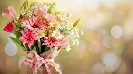 congratulations flower bouquet in spring