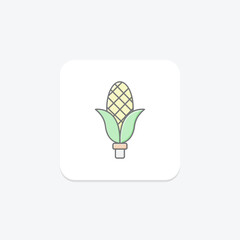 Pilgrim Corn icon, corn, thanksgiving, vegetable, maize lineal color icon, editable vector icon, pixel perfect, illustrator ai file