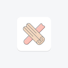 Cinnamon Stick icon, stick, spice, thanksgiving, aromatic lineal color icon, editable vector icon, pixel perfect, illustrator ai file