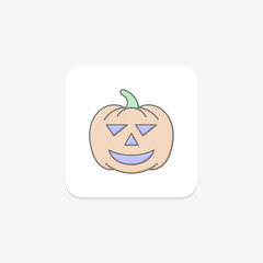 Thanksgiving Pumpkin Lantern icon, pumpkin, lantern, light, holiday lineal color icon, editable vector icon, pixel perfect, illustrator ai file