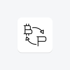Crypto Futures icon, futures, cryptocurrency, digital, contract line icon, editable vector icon, pixel perfect, illustrator ai file