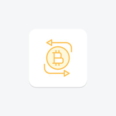 Crypto Wallet icon, wallet, digital, currency, secure duotone line icon, editable vector icon, pixel perfect, illustrator ai file