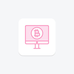 Bitcoin Wallet icon, wallet, cryptocurrency, digital, secure duotone line icon, editable vector icon, pixel perfect, illustrator ai file