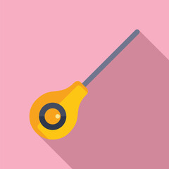 Small ice fishing rod icon flat vector. Camping activity. Holiday festival event