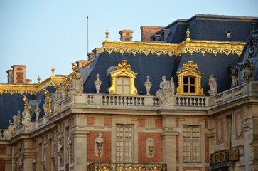 Paris, France 03.26.2017: Architectural fragments of famous Versailles palace