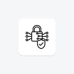 Cyber Lock icon, lock, security, protection, digital line icon, editable vector icon, pixel perfect, illustrator ai file
