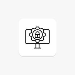 Antivirus Software icon, software, security, protection, cyber line icon, editable vector icon, pixel perfect, illustrator ai file
