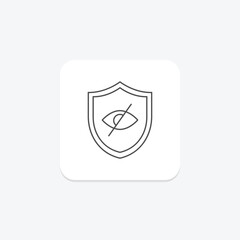 Privacy Shield icon, shield, security, protection, cyber thinline icon, editable vector icon, pixel perfect, illustrator ai file