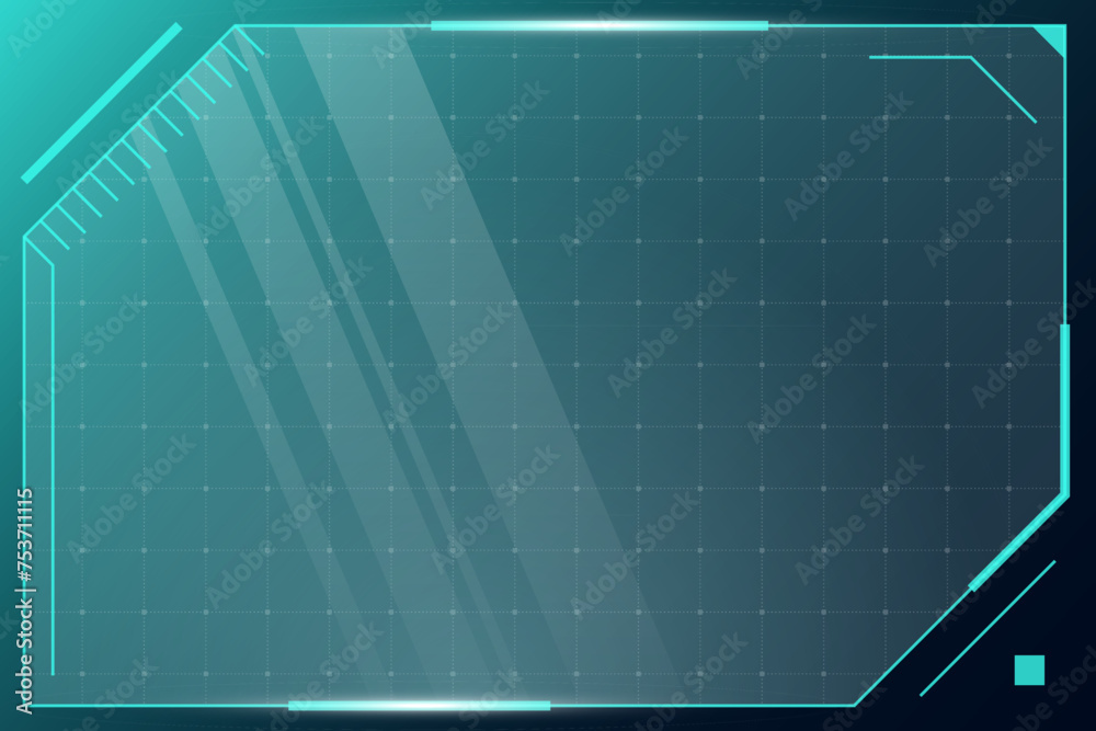 Poster hud digital futuristic user interface square vertical frame. sci fi high tech screen. game menu touc