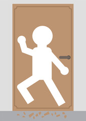 き破られた扉のイメージ素材