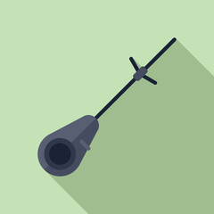 Modern fishing rod icon flat vector. Season sport. Eskimo people mountains