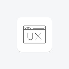 UX Design icon, design, user, experience, interface thinline icon, editable vector icon, pixel perfect, illustrator ai file