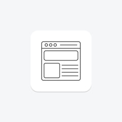 Wireframing icon, design, user, experience, interface thinline icon, editable vector icon, pixel perfect, illustrator ai file